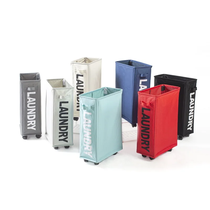 Amazon Hot Dirty Garment Folding Large Custom Hamper Hotel Drawstring Laundry Bag with Wheels  Polyester Travel