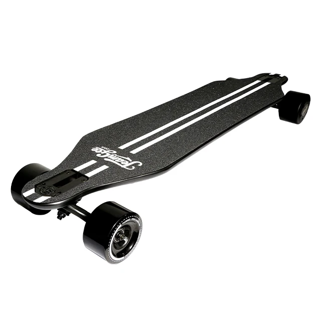 Custom logo branded batteries hidden 4 wheel electric skateboard longboard canadian maple ultra thin deck skateboard