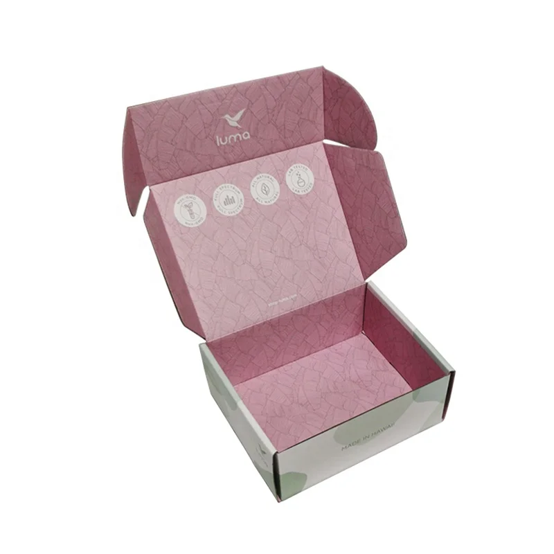 With insert shipping box eco friendly for cosmetics ecommerce E flute corrugated paper cosmetics shipping box