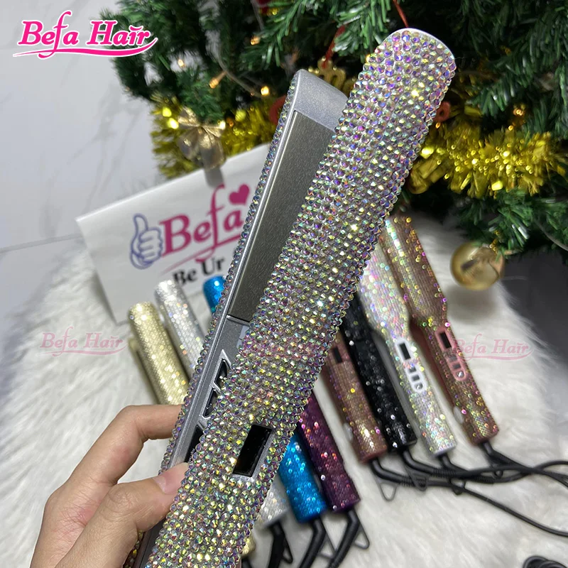 Wholesale Bling Flat Iron Hair Straightener AB Diamond Bling Flat Iron Custom Bling Flat Irons Rhinestone Diamond
