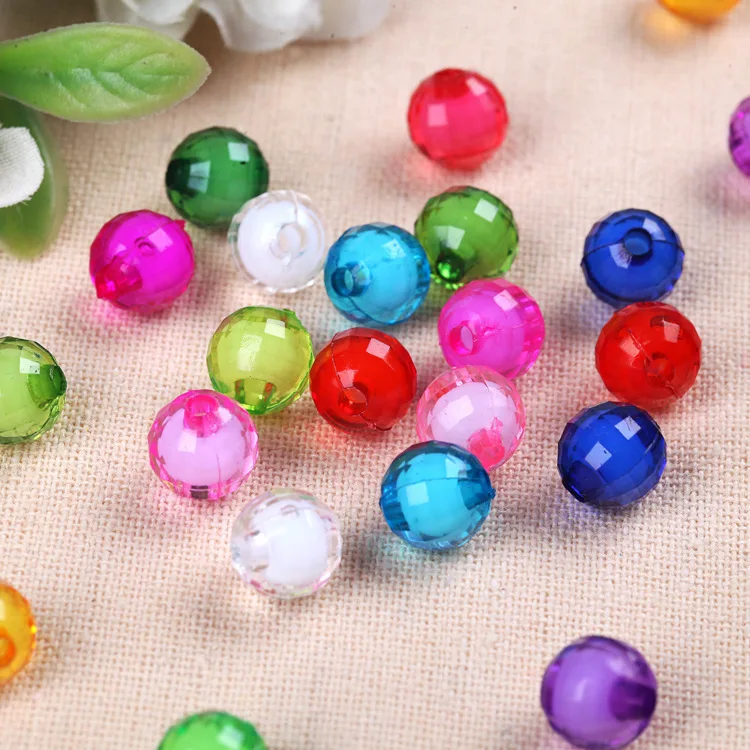 8mm Earth Shape Transparent Faceted Acrylic Beads In Beads Loose Beads For Jewelry Making
