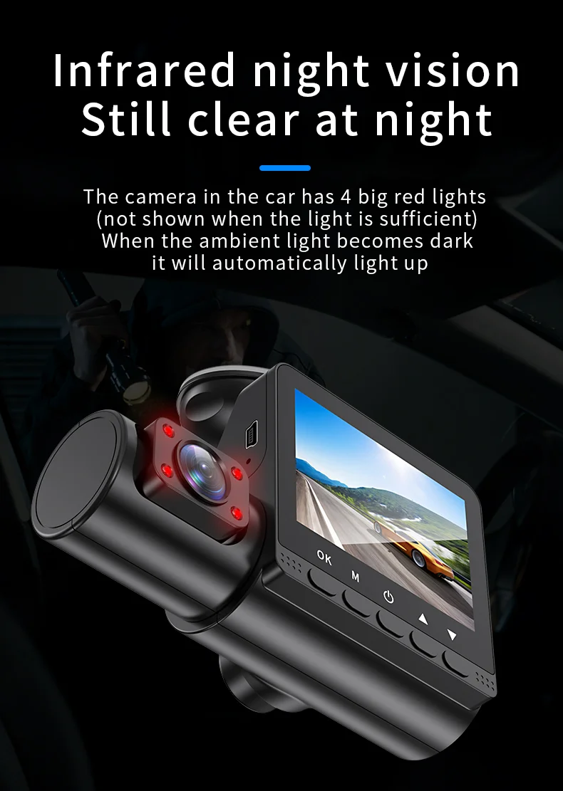 Car Dvr 3 Channel car Dash Camera 1080p Front Inner Back m800 3 channel dash cam Dashboard Camera for car