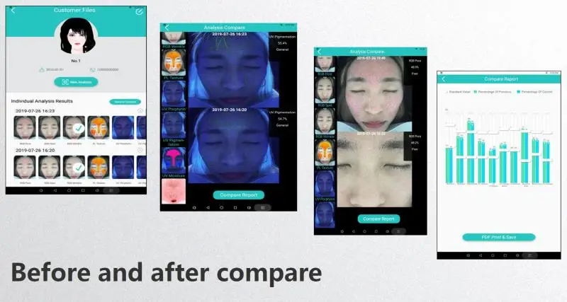 Best selling 3D Smart Facial Skin Diagnostic Analysis Magic Mirror Skin Tester Analyzer machine For Skin Care