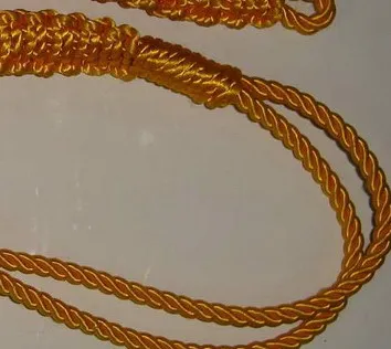 premium quality officer uniform gold silk cord customized whole sale price twisted lanyards dress cords