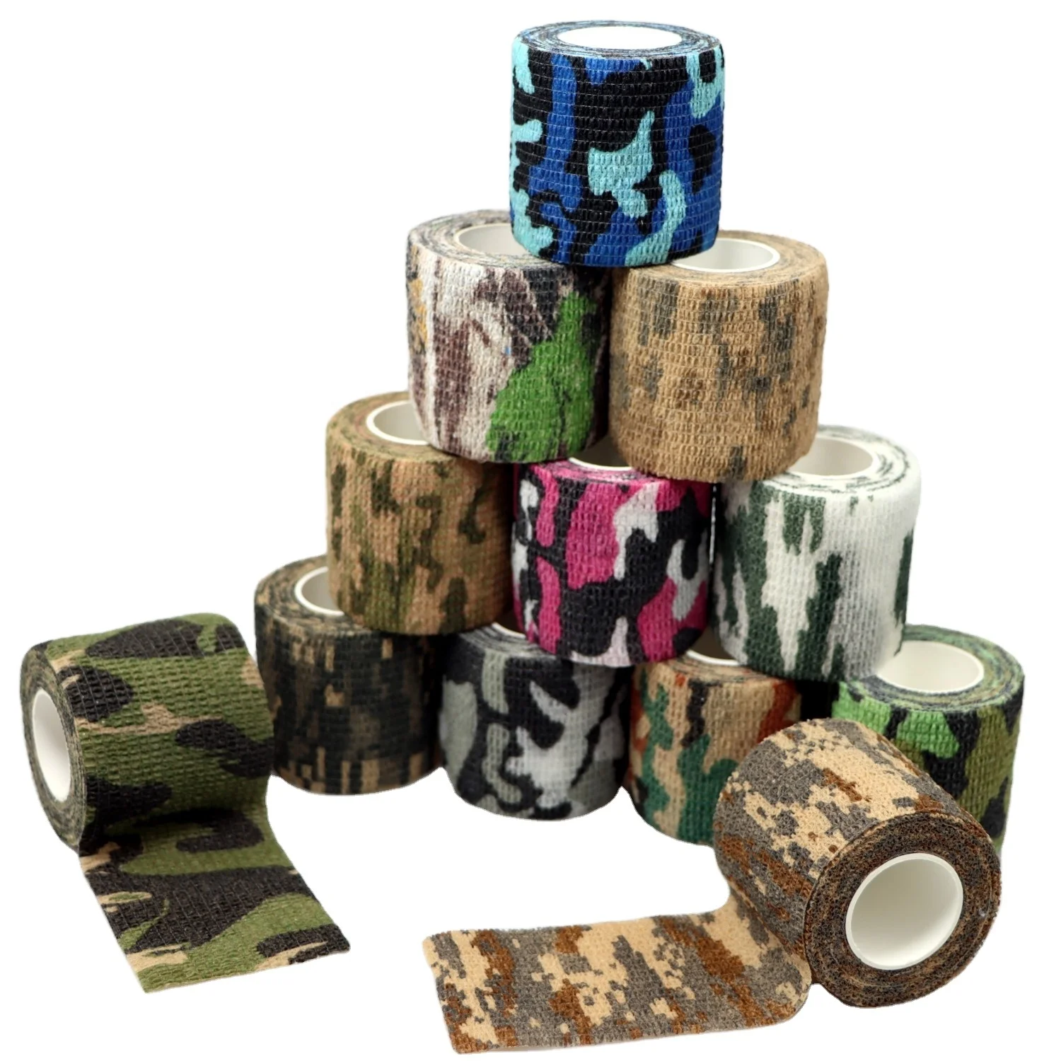 Non-woven Camo bandage for sports or animals elastic bandage tapes Cohesive Bandages