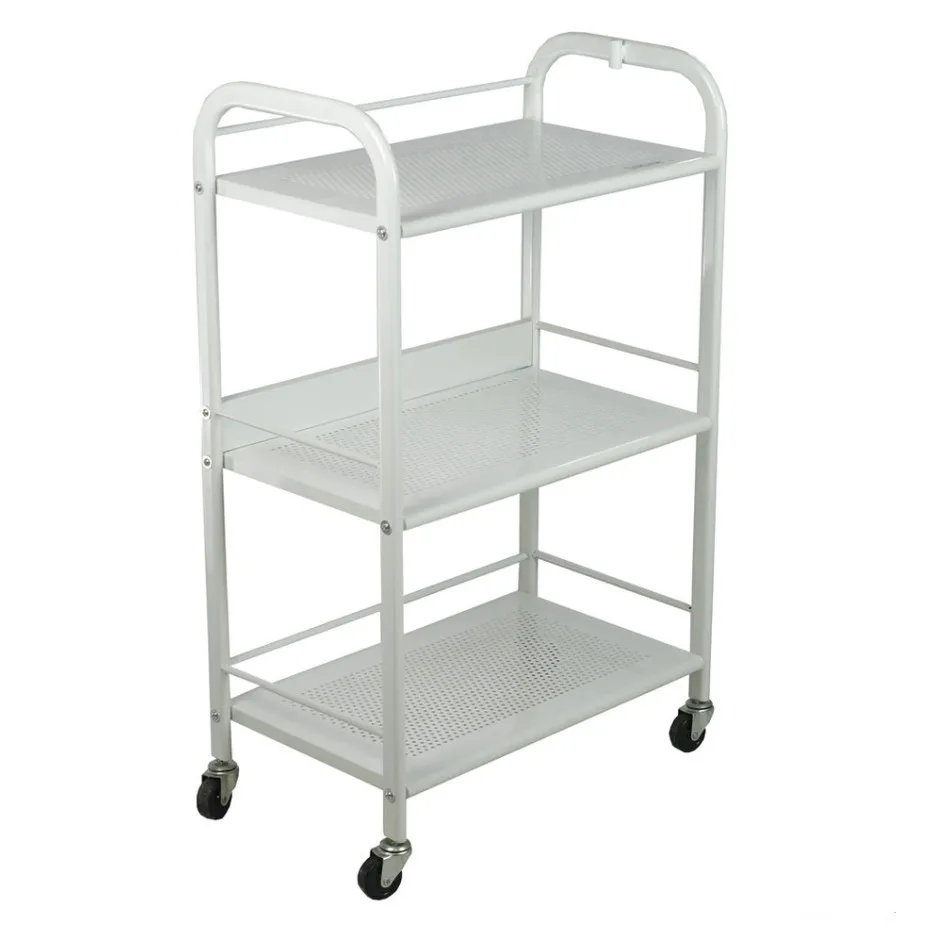 Factory Durable Glass Metal Beauty Salon SPA Cart trolley with 3 shelves for Wholesale