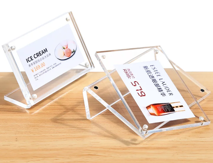 wholesale custom Lshape acrylic price tag sign holder