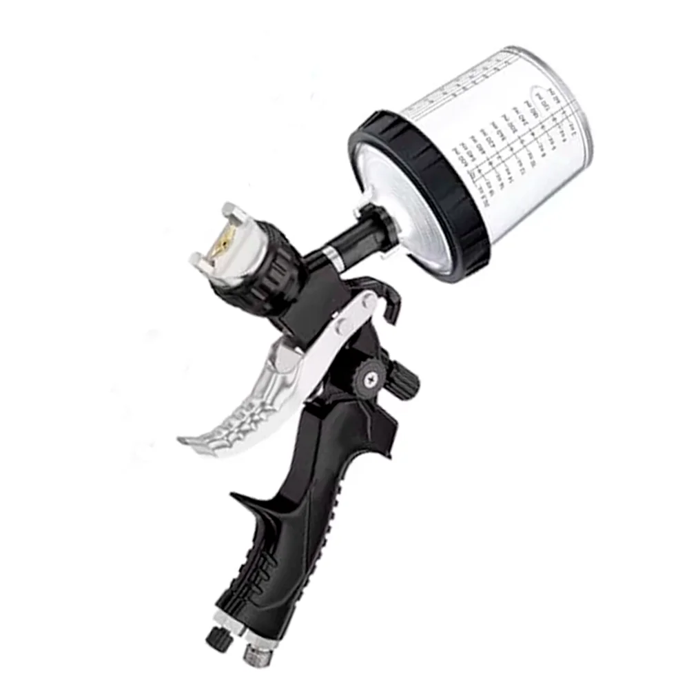 New 600ML Black Pneumatic Paint Spray Gun Kit New Upgrade DIY Grade Gravity Type 3 Nozzles Accessories For Car Painting OEM.