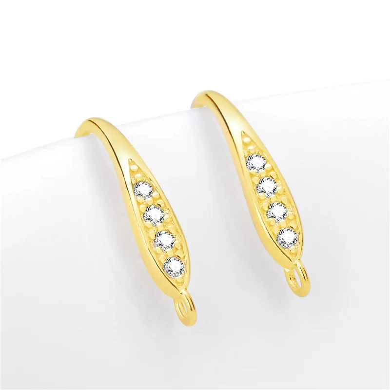 Wholesale S925 sterling silver ear hook gold-plated handmade DIY earrings accessories for jewelry making