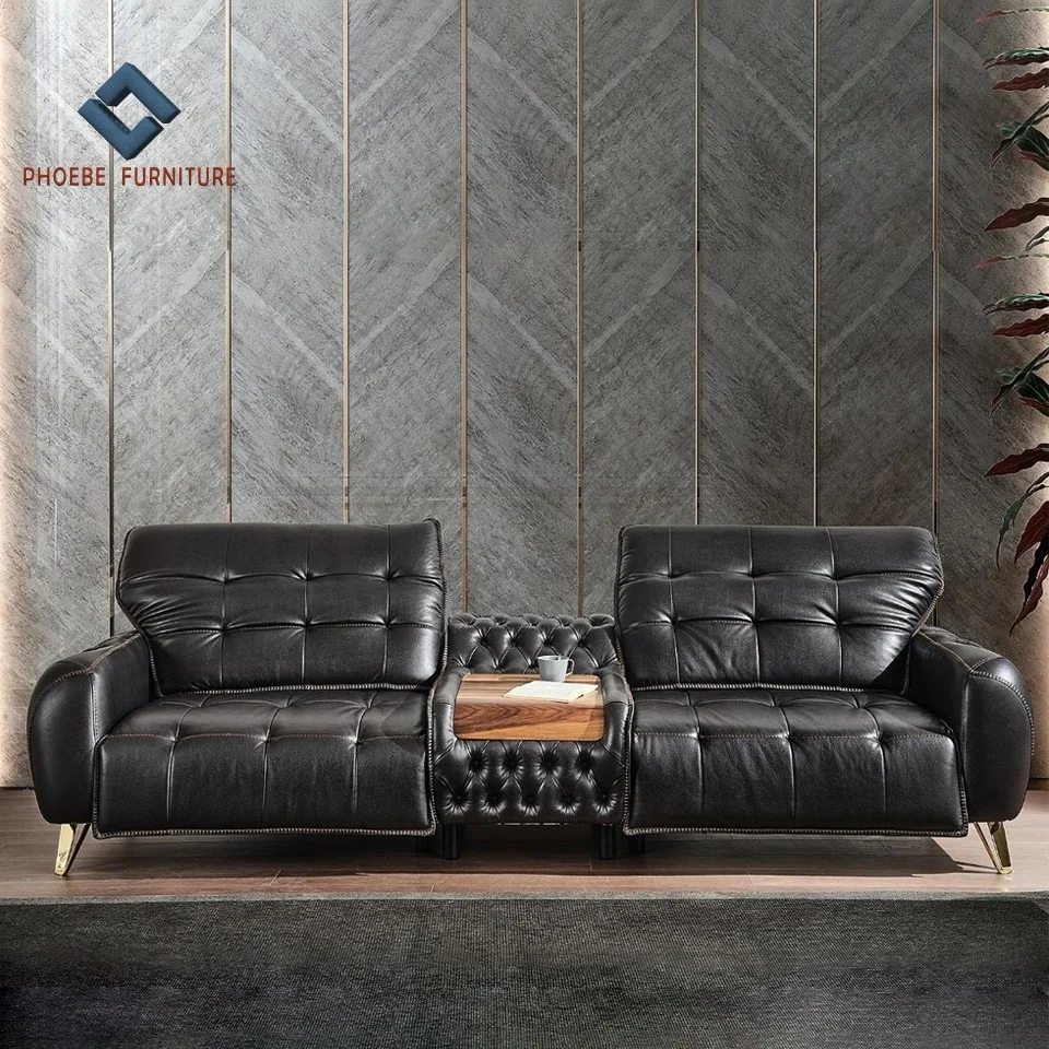Luxury high quality classic nice sofa leather shape home sets sofas y sillones