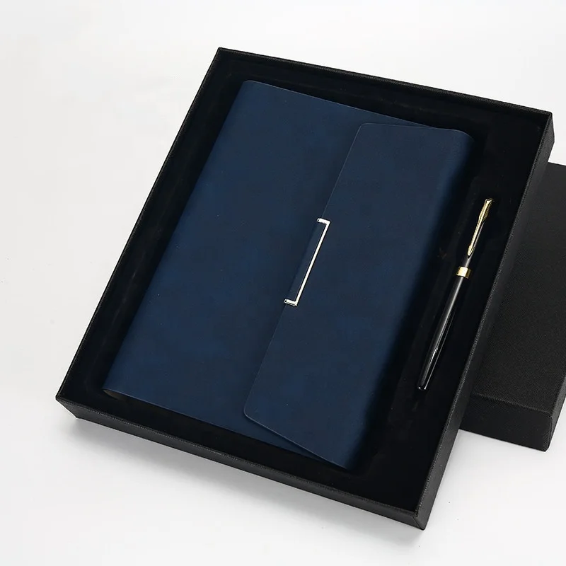 Aesthetic Reusable Yearly Antique Women Luxury Design Note Book A5 Leather Loose Leaf Gift Box Diary