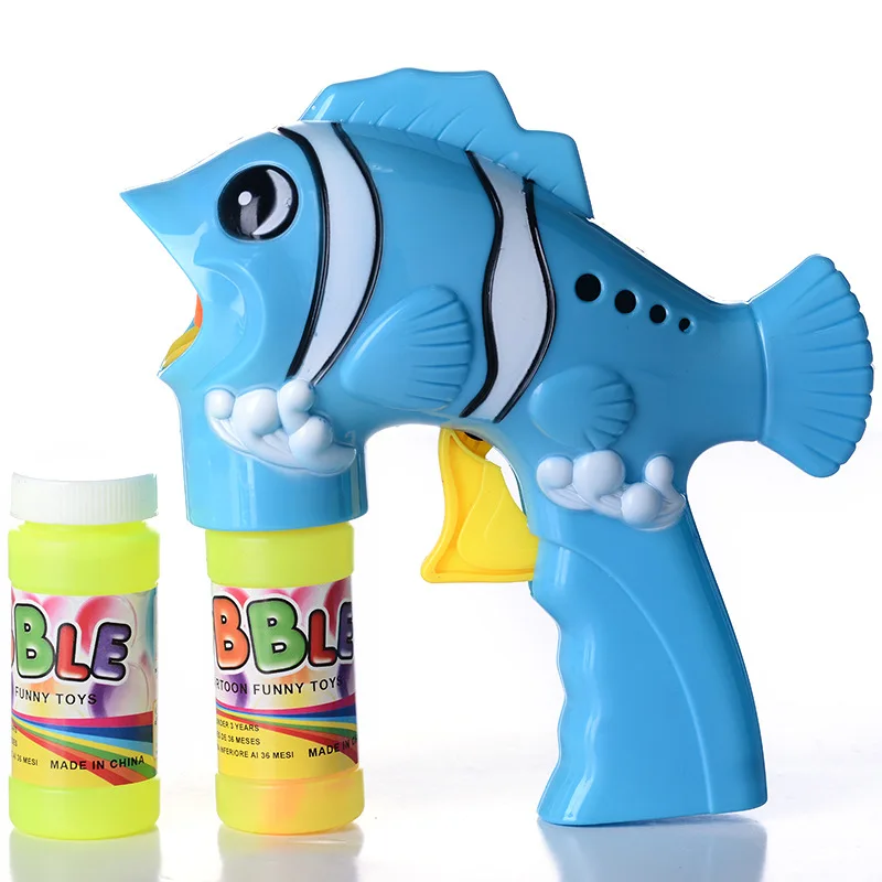 YongRong factory Cartoon cute inertia spray paint ocean fish bubble gun environmentally friendly anti-fall bubble machine