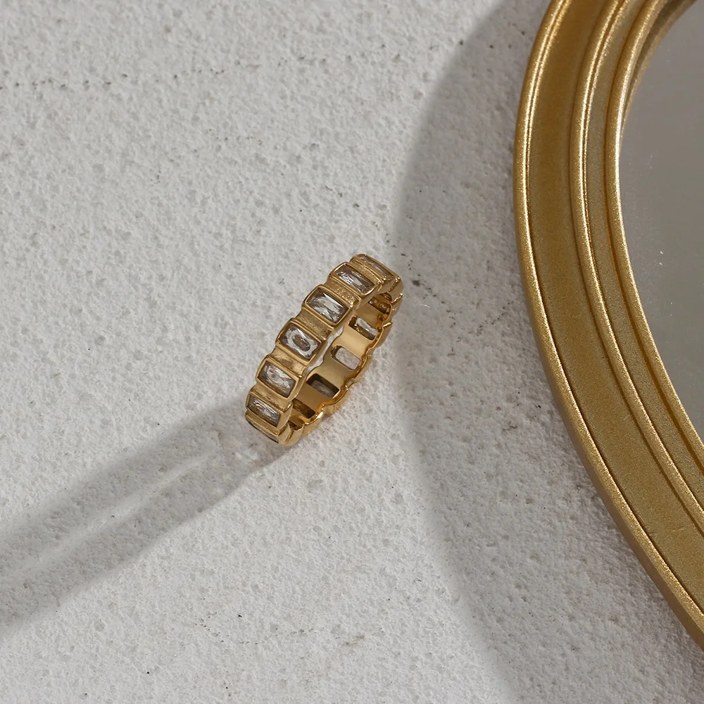 Винтажное позолоченное кольцо из нержавеющей стали PVD 18K ювелирные изделия для