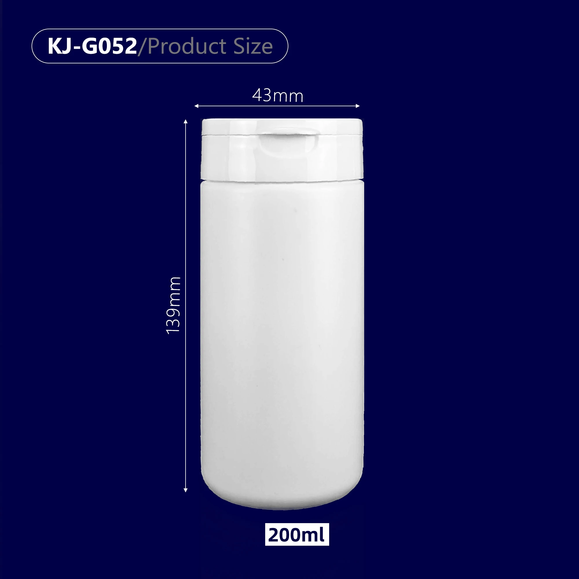 Customization Flip up large capacity 200ml PP plastic baby talcum with lid body powder bottle