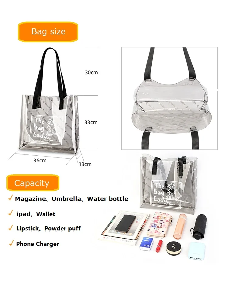Clear plastic heavy duty retail shopping pvc gift bags with handle