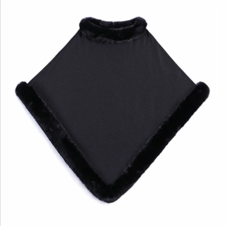 Lady Fur Poncho Real Rabbit Fur Shawl Women New Fashion Cape