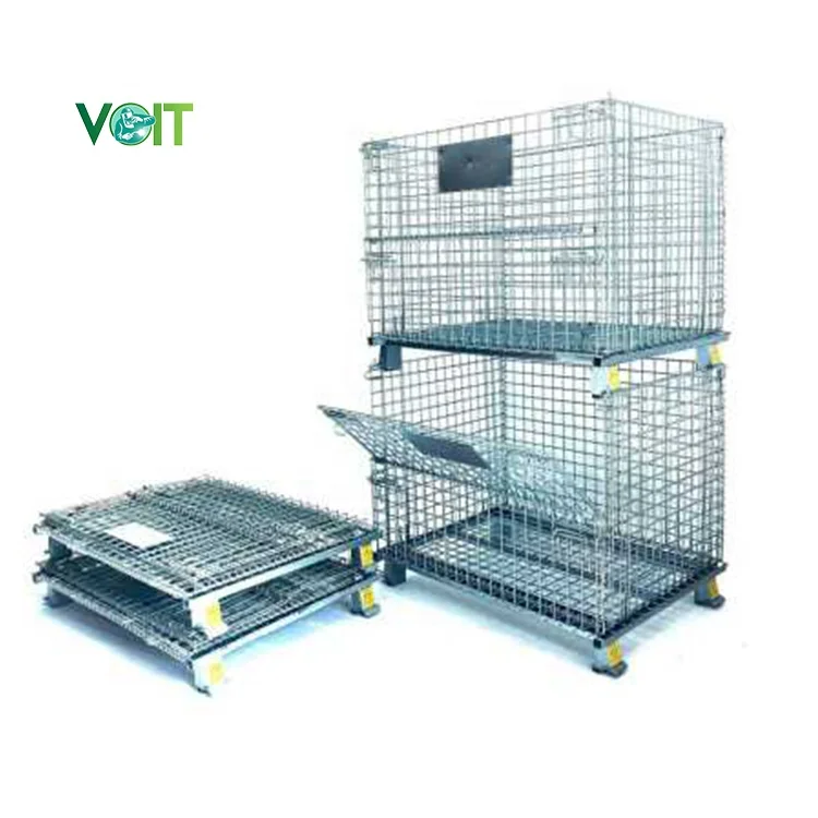 Heavy Duty Steel Industrial Warehouse Storage Mesh Wire Metal Crate
