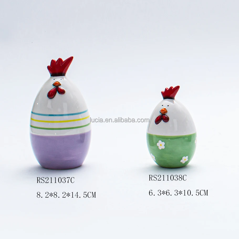New Design Ceramic Easter Hen Figurine Unique Easter Ornament Easter Chicken Decoration