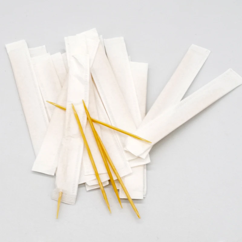 High quality disposable bamboo toothpick individually paper wrapped toothpicks