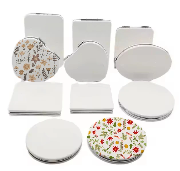 KM Wholesale OEM Handheld Mirror Private Label Personalised Sublimation Makeup Mirror Travel Small Portable Makeup Mirror