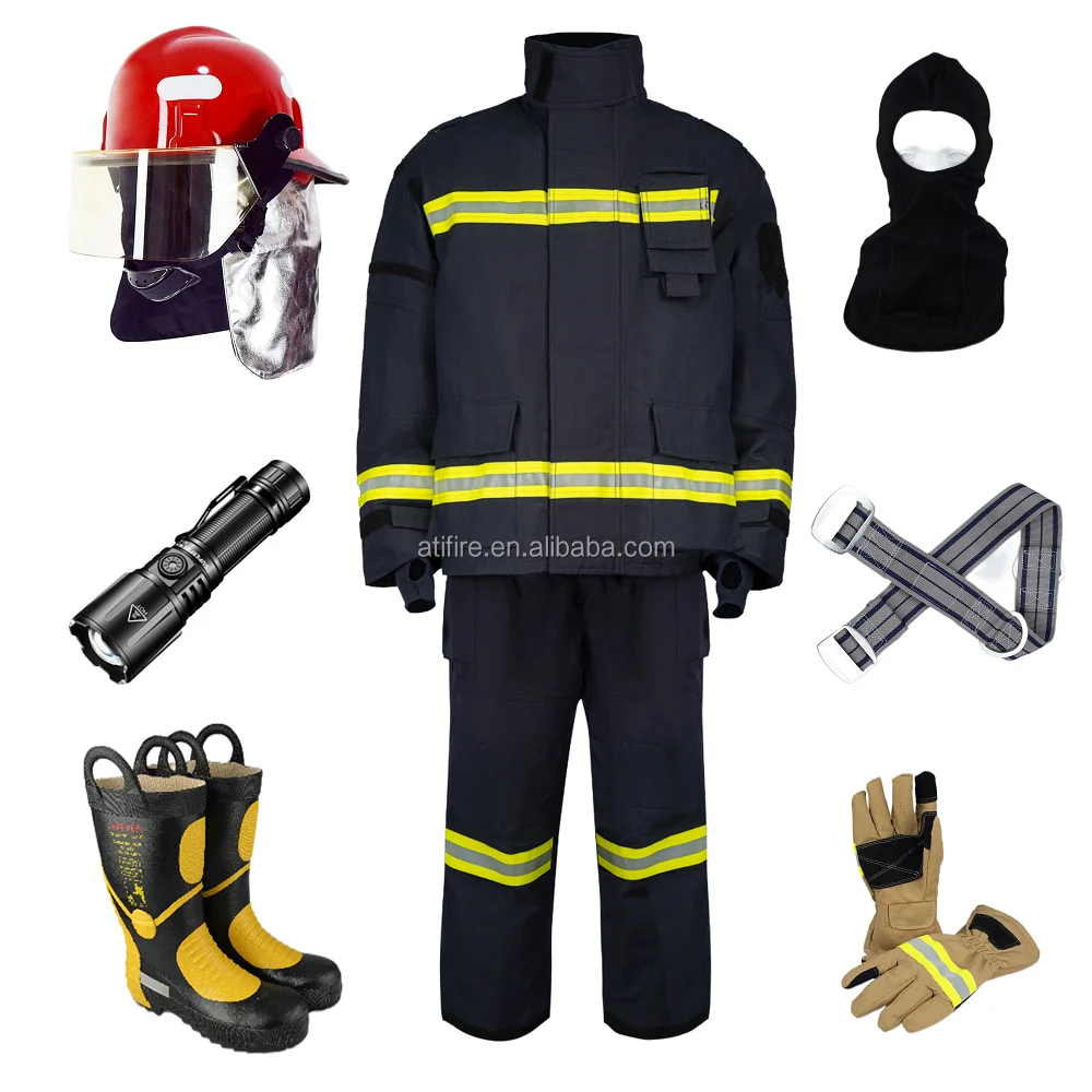 Nomex Aramid Firefighter Uniforms Unparalleled Safety and Comfort Fully Compliant with NFPA 1971 & EN 469 for Firefighters.