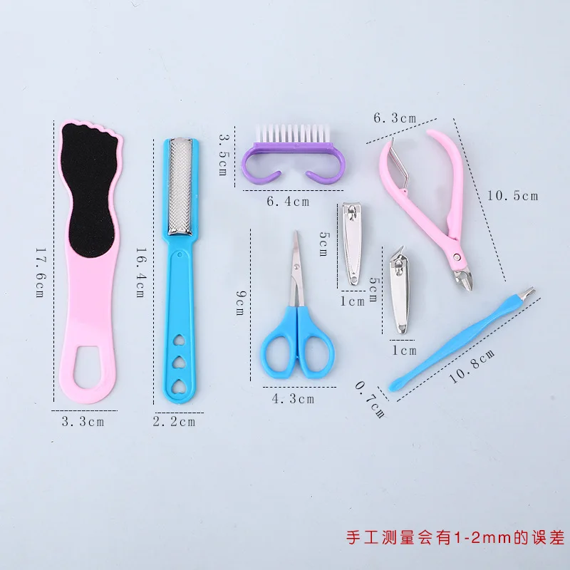 Wholesale Travel Nail Care Kit With Stainless Steel Fingernail Clippers Pedicure Toenail Trimmer Nail File Tweezers