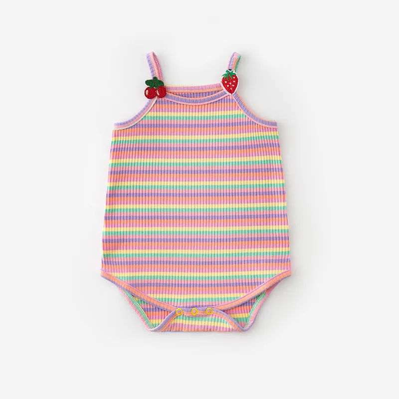 Высокое качество ropa de bebe из хлопчатобумажной ткани в рубчик без бретелек, одежда для малышей, Летний комбинезон для девочек, для детей от 3 до 6 месяцев