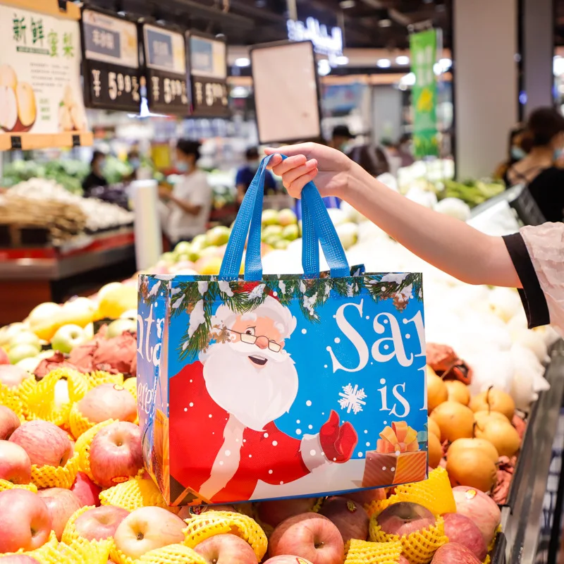 Hot Selling Christmas Non Woven Shopping Bag With Handle Eco-friendly Polypropylene Non Woven Bag For Christmas