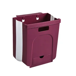 Household Kitchen Waste Cabinets Hang Folding Trash Can For Storage