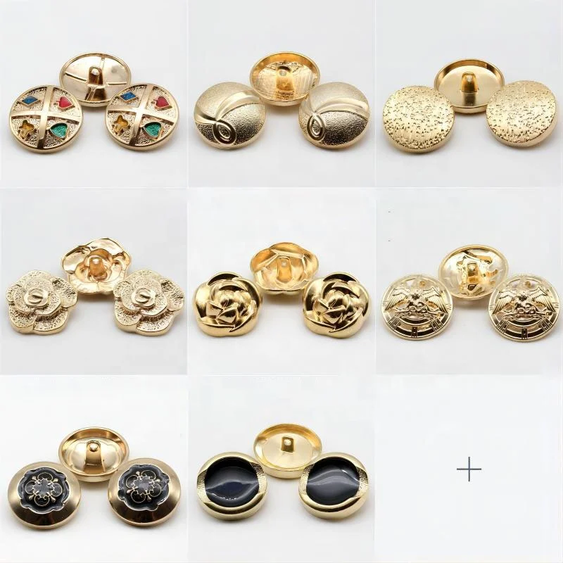 Free Sample Fashion Overcoat Buttons Logo Custom Embossed Metal Sewing Shank Button