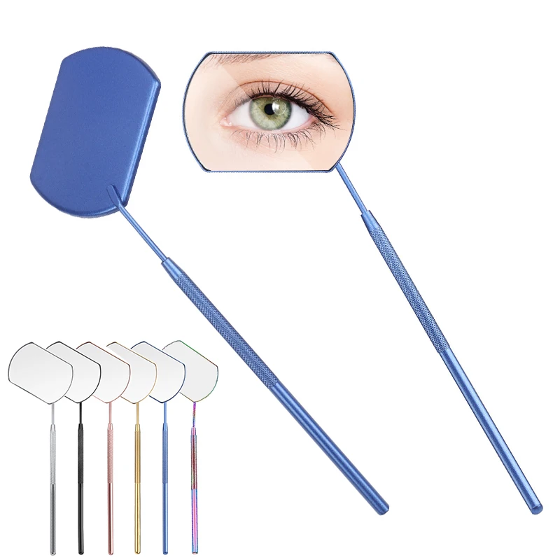 Professional rectangle-Shaped Stainless Steel Makeup Mirror Eyelash Extensions Customizable Color Glass Finish Cosmetic Accessor