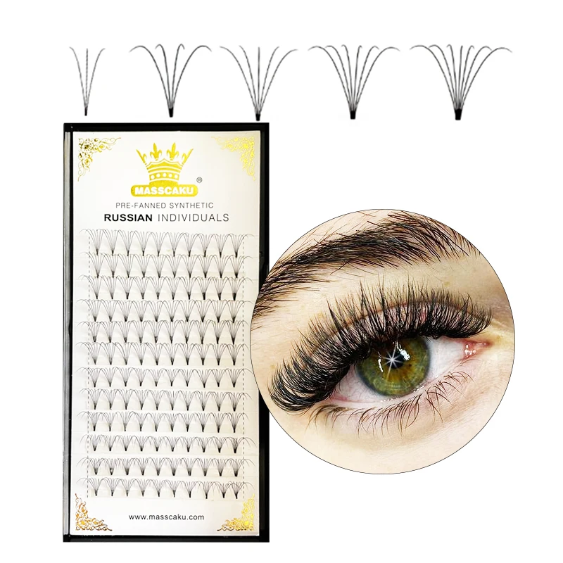 Wholesale 0.07 0.10mm individual lash mink d curl pre made fans volume short steam lashes premade fan
