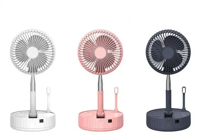 Adjustable Desktop Cooling Floor Folding Telescopic Table Fan 7200mah Kc Battery Usb Rechargeable Air Cooling Standing Fans