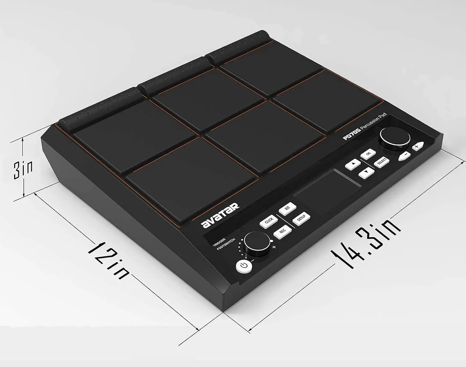PD705 Percussion Sample Pad 9 Trigger Electric Drum Pad