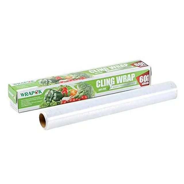 Plastic Wrap Cling Film for Food PVC Free Stretch Film Customized OEM Roll Food Grade Transparent Moisture Proof Soft Household