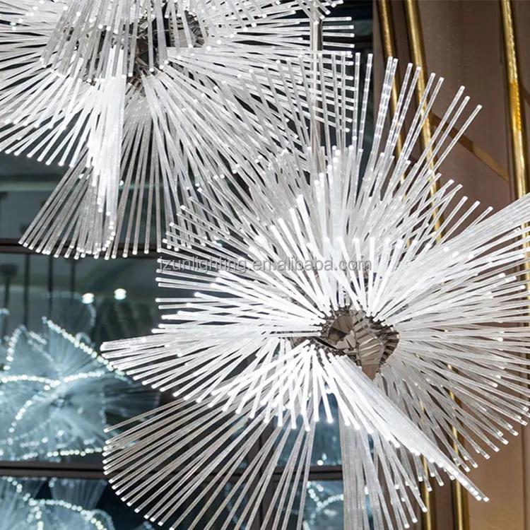 Postmodern Large Spark Ball Chandelier Modern Stars for Home Hotel Restaurant Decor Remote Control Lights