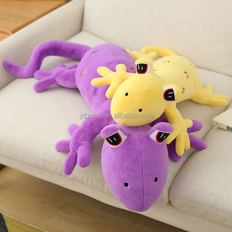 Realistic Colorful Stuffed Gecko Plush Toy Monster Soft Toy Manufacturer Creative Long Tail Animals Plushie Geckos