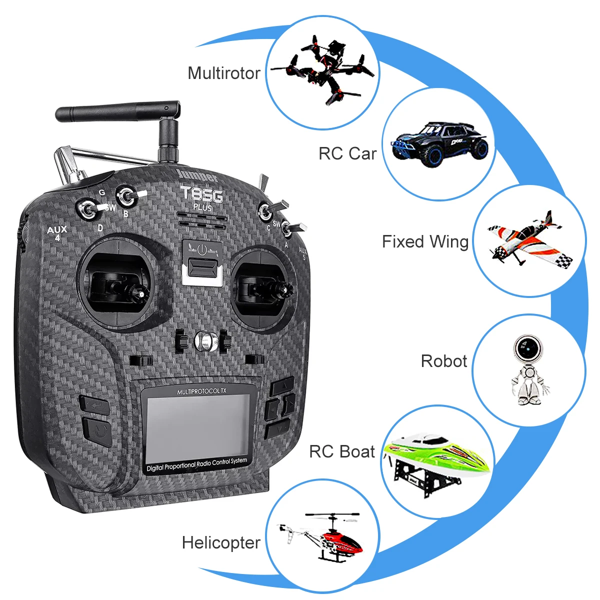 Jumper T8SG V3 Hall Gimbal Multi-protocol Advanced radio Transmitter Carbon Special Edition