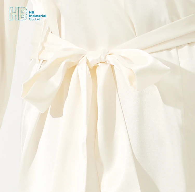 8014 Customized wholesale short satin embroidered brides robe