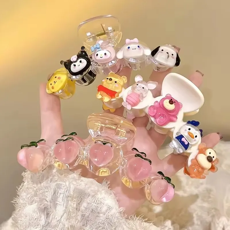 Hot Selling Honey Peach Love Bear Clip Fashion Sweet Pink Girl Shark Hairpin Hair Accessories