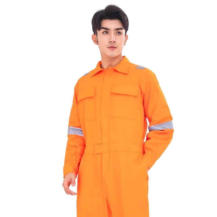 Unisex High Visibility Reflective Safety Workwear Jumpsuit Anti-Flame Coveralls Overall Mechanic Uniform Labor Workwear-Red