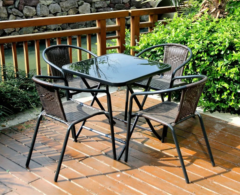 Patio Rattan Sofa Sets Furniture Rattan Outdoor Chair Coffee Table Round