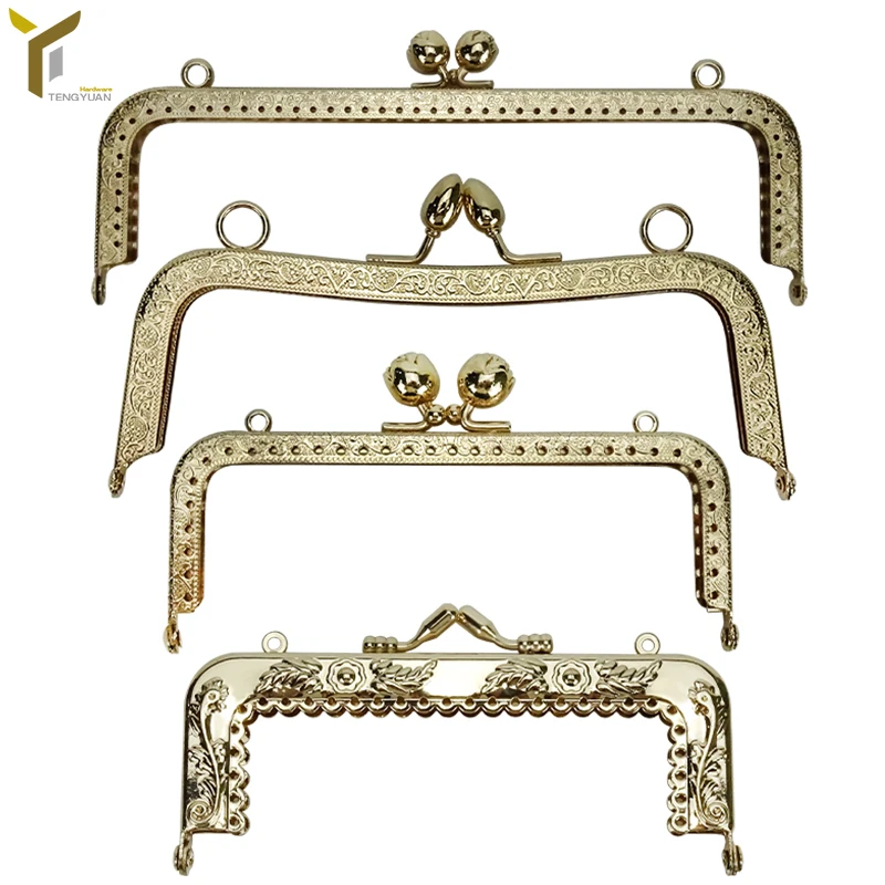 Metal Bag Frame Closure Hardware Metal Box Clutch Frame Ladies Clutch Metal Frame Kiss Clasp Lock DIY Craft