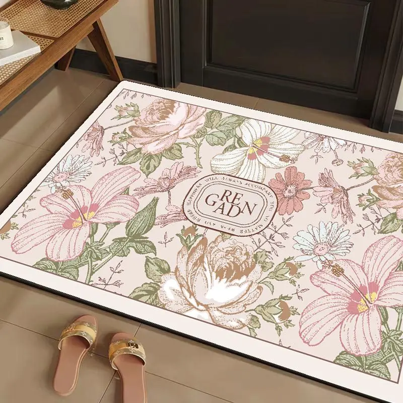 Quick-Drying Super Absorbent Mat Cartoon Animal Design Non-Slip Bathroom Entrance Rug Bathroom Bathroom Decor 40x60cm tiger