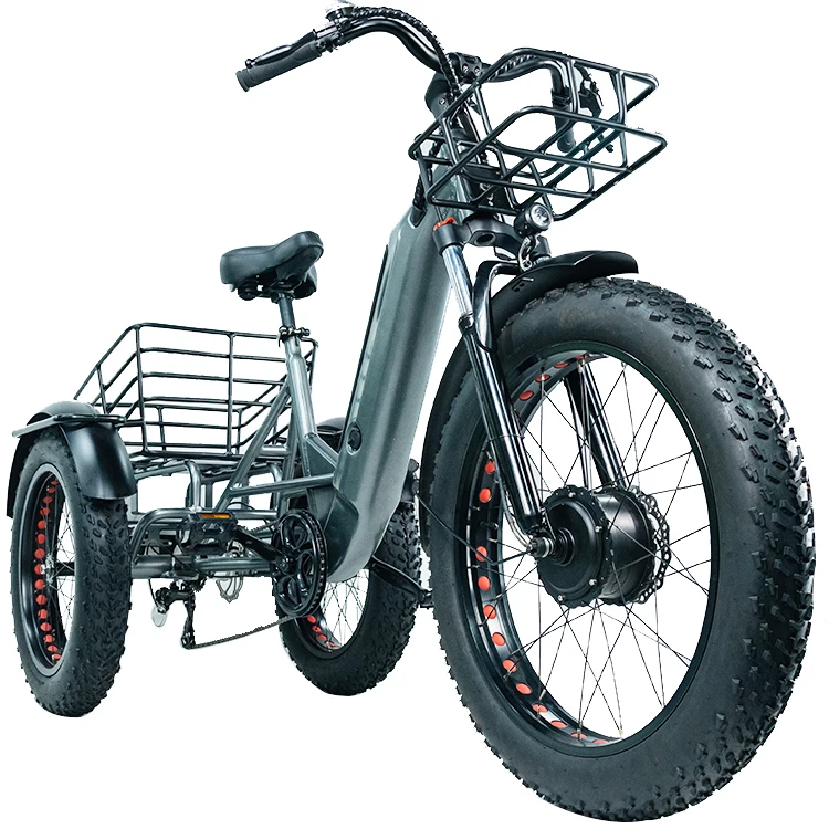 2023 New Model Factory Wholesale Cargo Ebike With Big Basket 3 Wheels Cargo Bike
