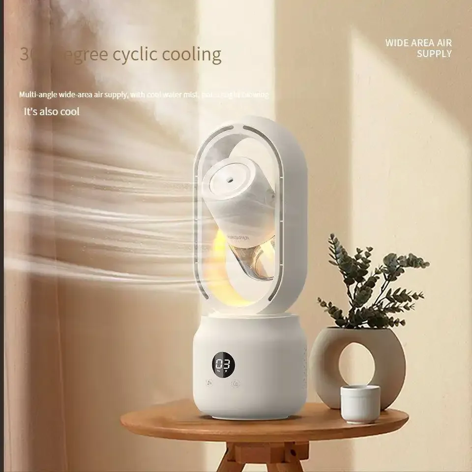 2023 New Multifunctional Spray Fan Well Design Mini Portable Cold Breeze Conditioner Humidification portable mist spray fan