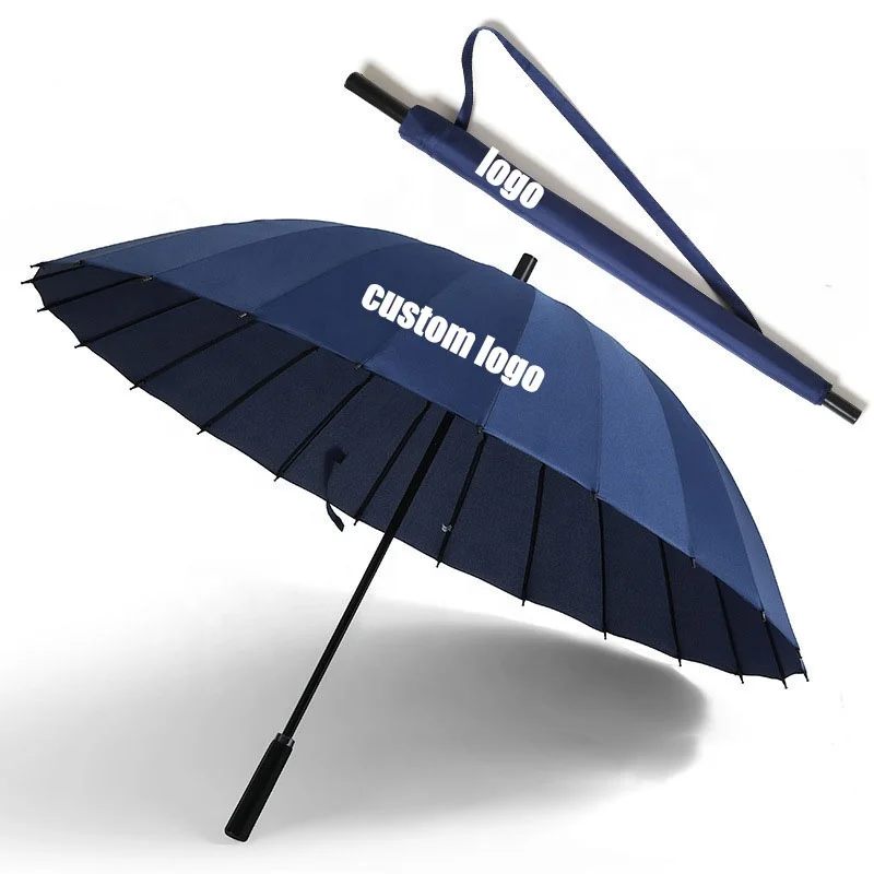wholesale large windproof logo prints big luxury promotional branded custom golf umbrella
