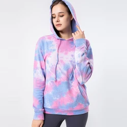 2022 Women Cotton Warm Hoodies Pullover Fashion Tie Dye Print Sweatshirt Women Long Sleeve Hoodie Casual Sweatshirts