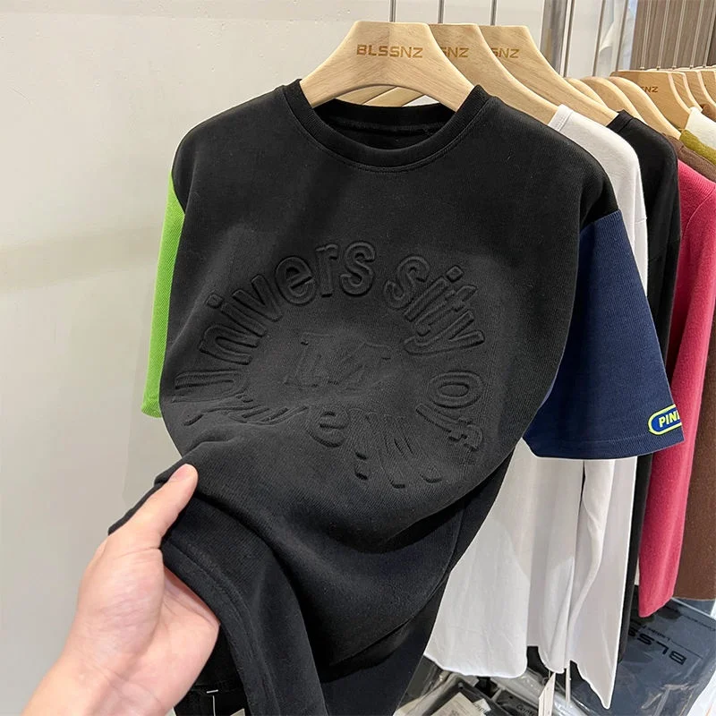 summer new Korean version of the three-dimensional Mickey hot drill cotton short-sleeved t-shirt women loose top women