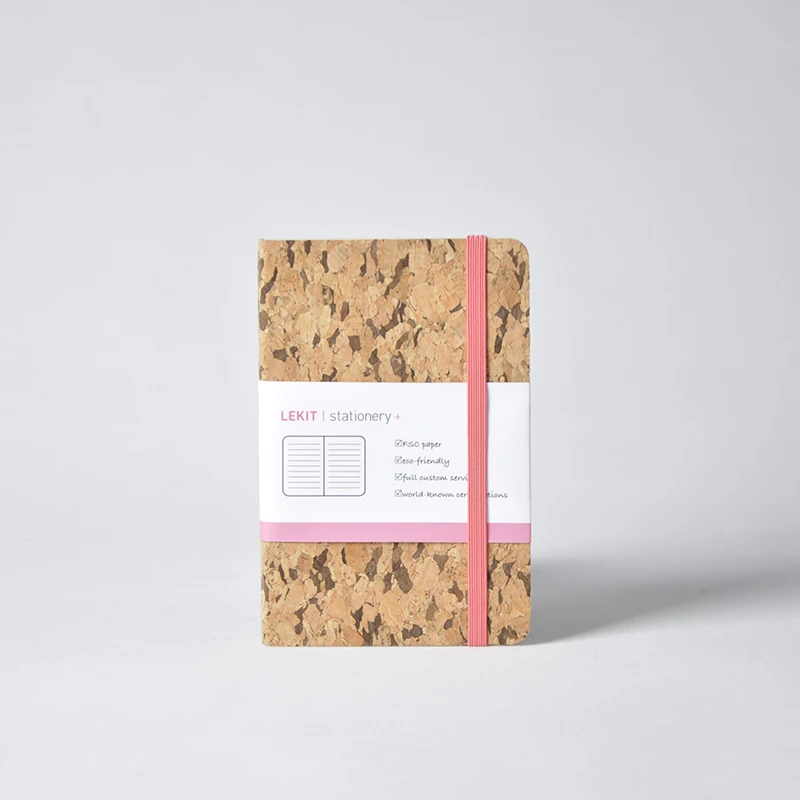 Factory Direct Soft Cover Wooden Cork PU leather Custom Journals A5 Notebooks Customizable Journal Notebook